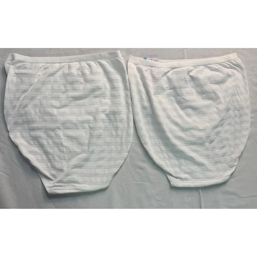 Jockey Matte & Shine Seamfree Briefs 2 Pack White Microfiber Stretch Size 9 XXL